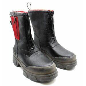 Franco Sarto Black and Red Ankle Boots